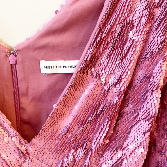 NEW Dress the Population x Revolve Shauna PINK Sequin Mini Cocktail Party - Picture 7 of 9